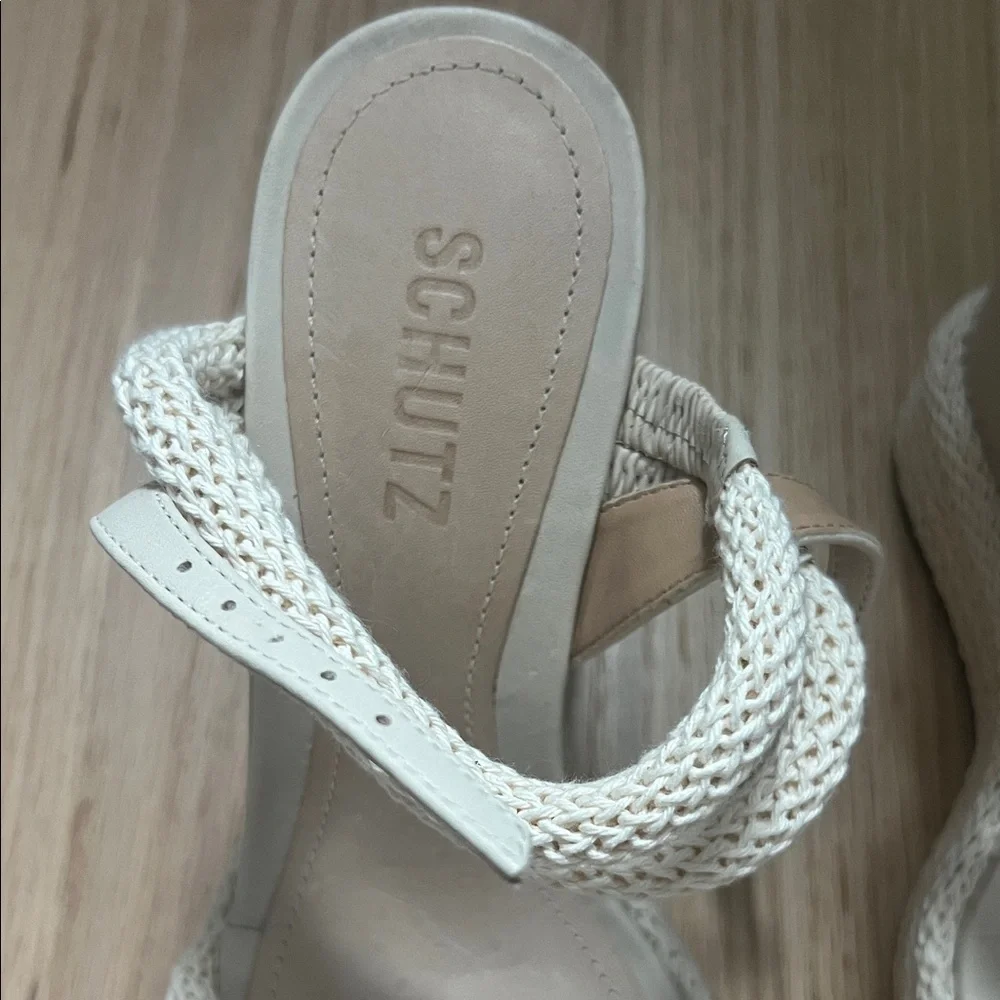 SCHUTZ Women's Cream Braided Heels - Picture 4 of 4